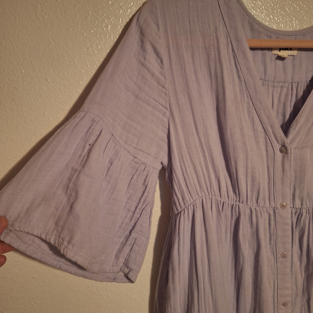 Pact Lavender V-Neck Midi Dress - Picture 4 of 4